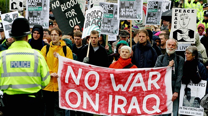 rakyat amerika demo perang irak minyak